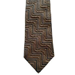 Ermenegildo Zegna Tie Necktie Textured Geometric Metallic Color Shift Bronze